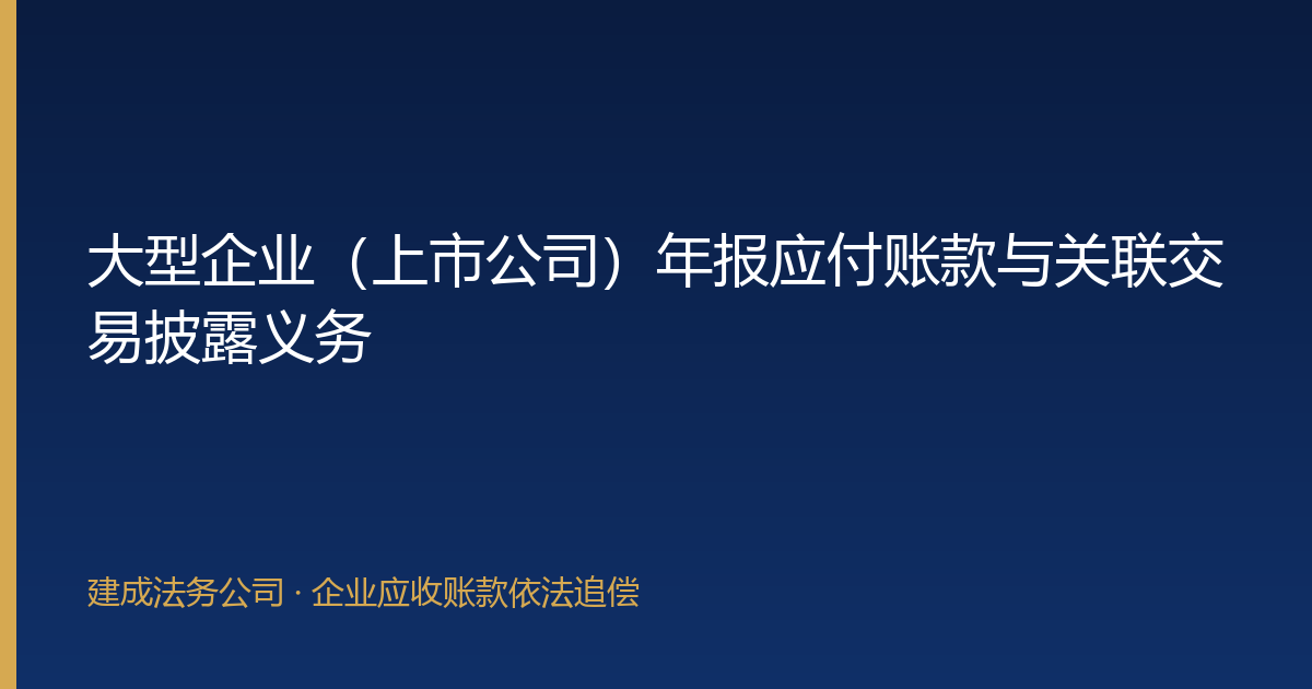 大型企业（上市公司）年报应付账款与关联交易披露义务-封面