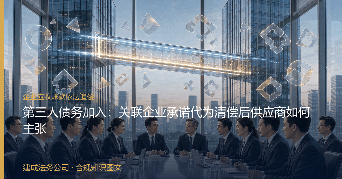 第三人债务加入：关联企业承诺代为清偿后供应商如何主张-封面