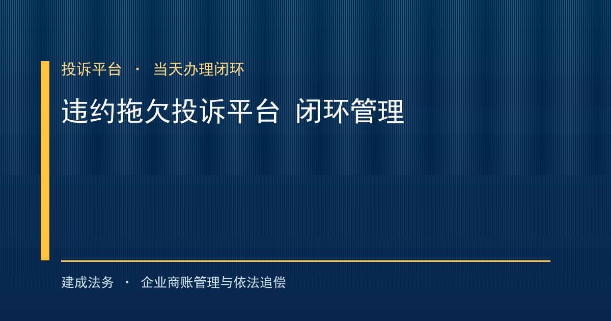 全国违约拖欠投诉平台：当天办理与闭环管理实操（黑河）-封面
