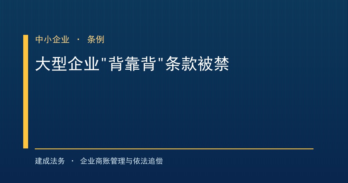 修订保障中小企业款项支付条例：大型企业"背靠背"条款被禁（大庆）-封面
